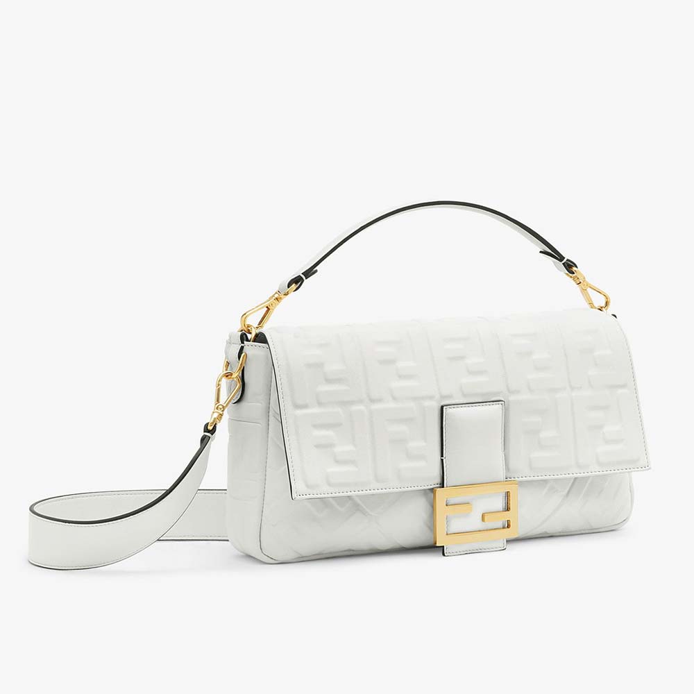 BAGUETTE LARGE White Leather Bag