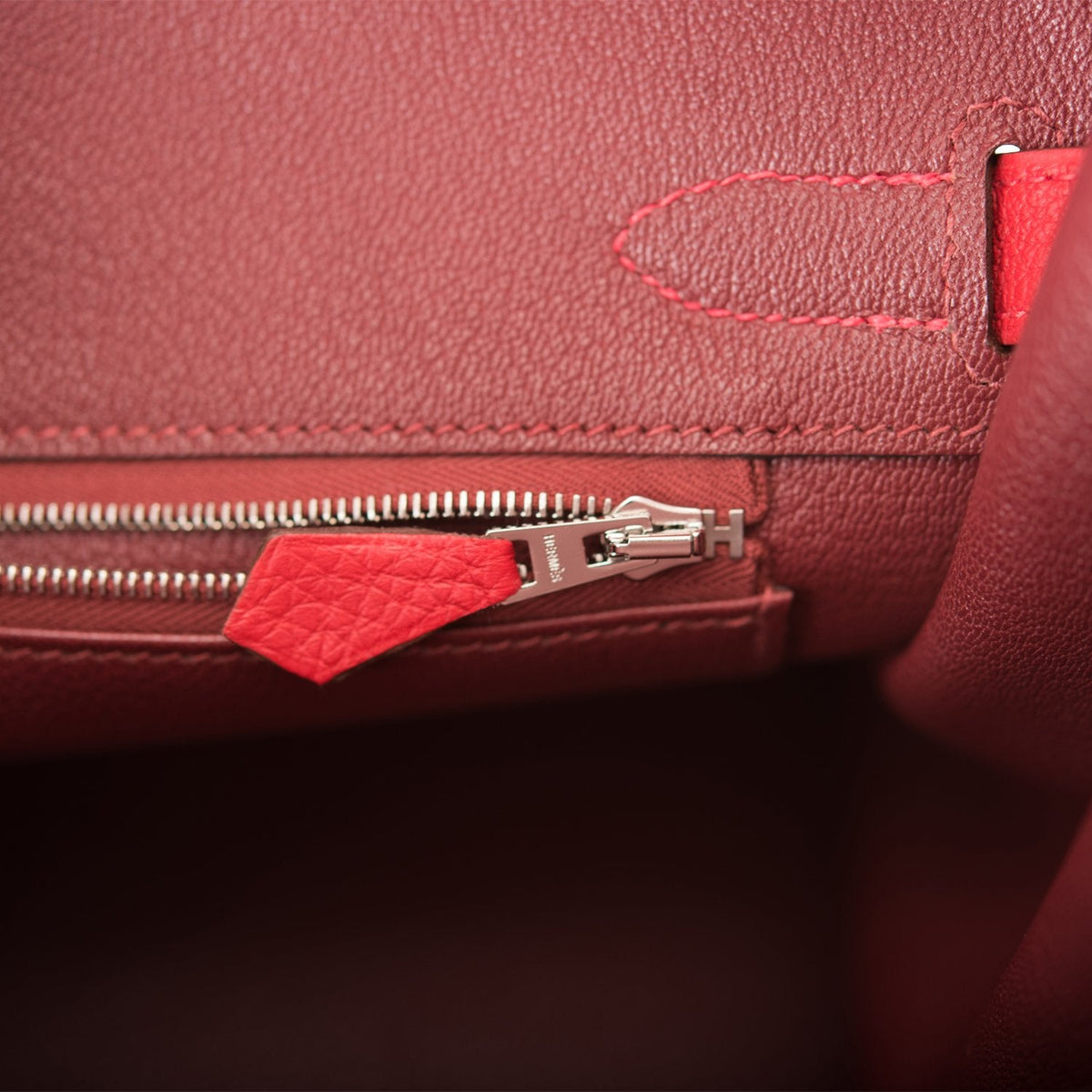 Hermes Rouge Casaque Verso Togo Birkin 30cm Palladium Hardware