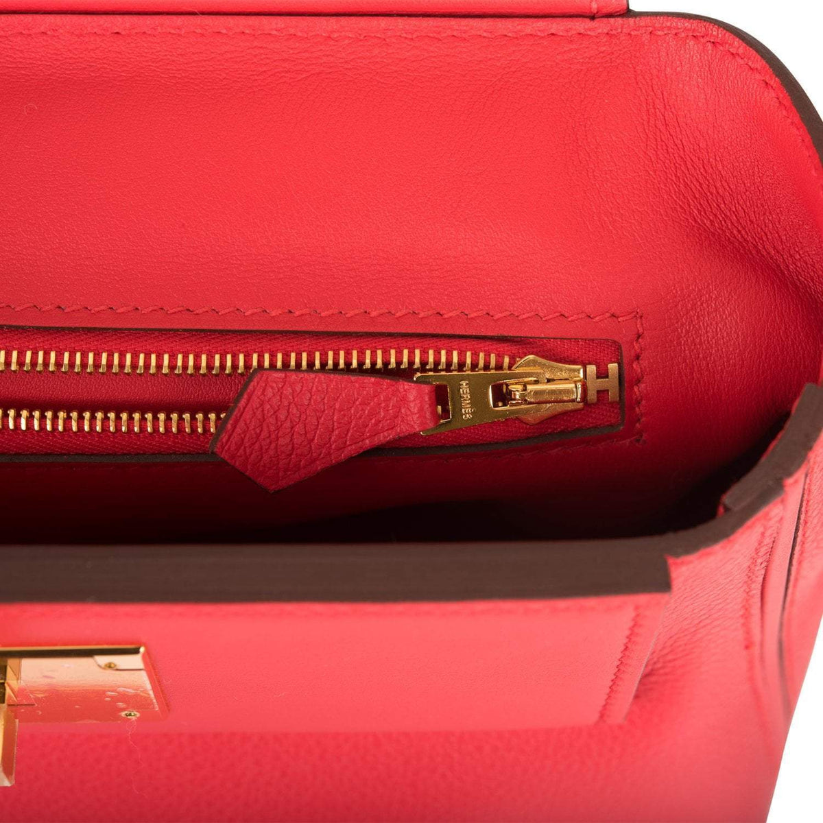 Hermes Rouge de Coeur Evercolor and Swift Mini 24/24 Bag Gold Hardware