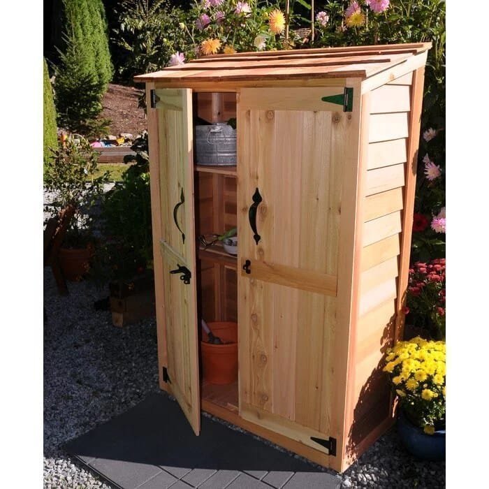 4 ft. W x 2 ft. D Garden Chalet Cedar Wood Tool Shed image 0