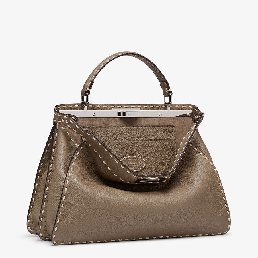Fendi Large Gray Leather Bag
