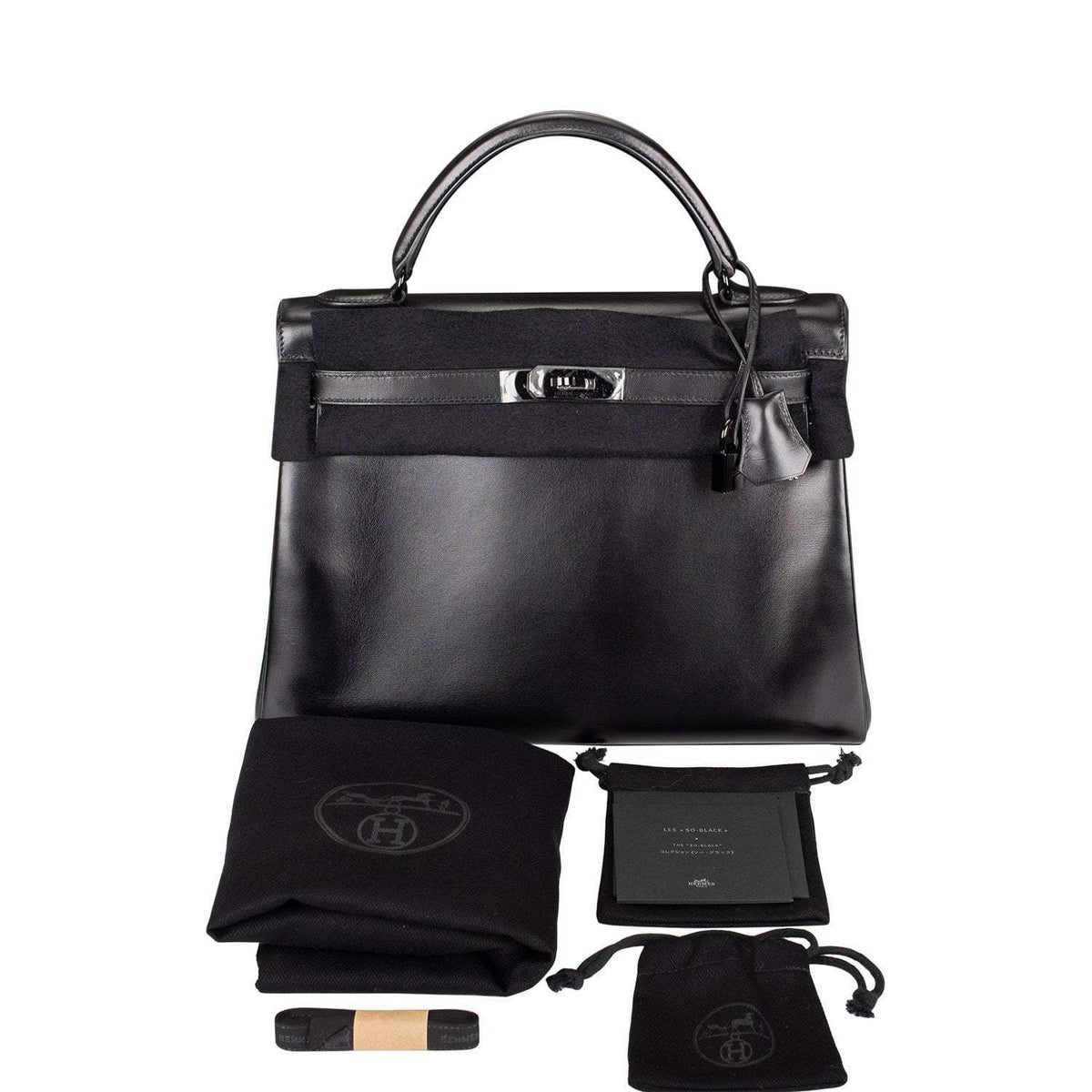 Hermes SO Black Box Retourne Kelly 32cm Black Hardware