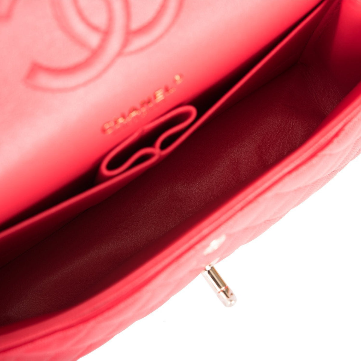 Chanel Medium Classic Double Flap Bag Pink Caviar Light Gold Hardware