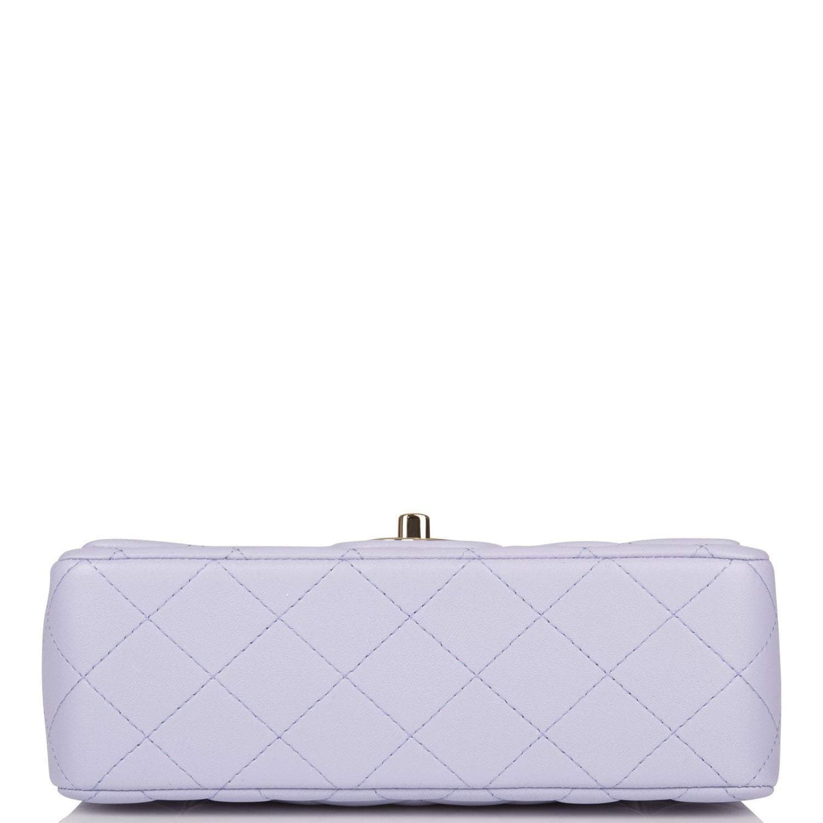 Chanel Rectangular Mini Flap Bag with Top Handle Lavender Quilted Lambskin Light Gold Hardware