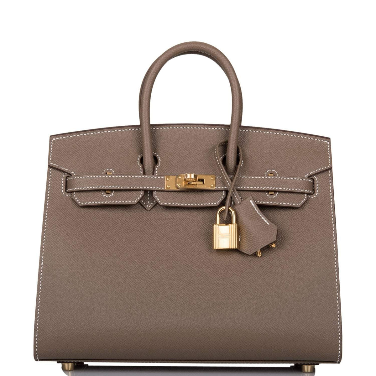 Hermes Birkin Sellier 25 Etoupe Epsom Gold Hardware