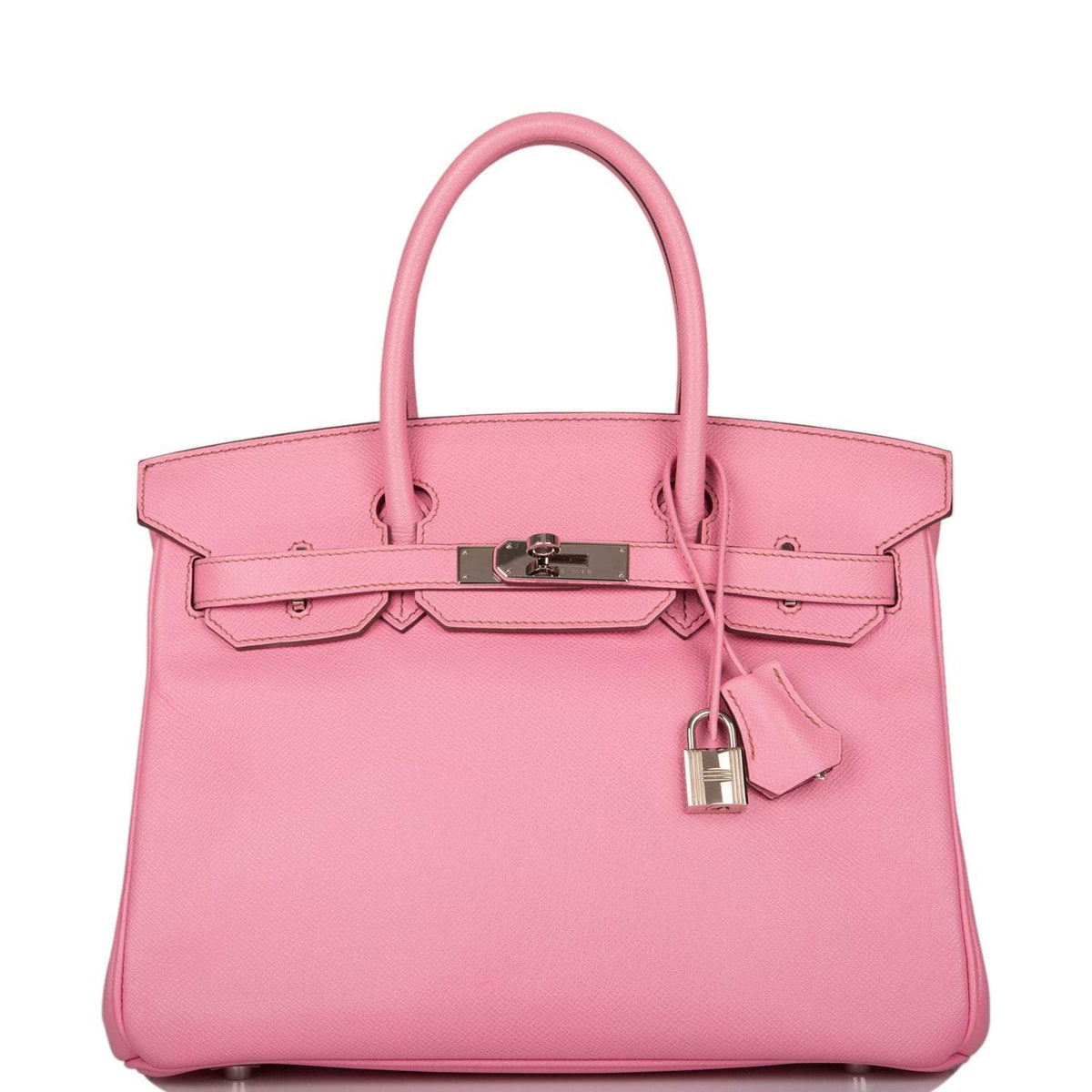 Pre-owned Hermes Birkin 30 Bubblegum 5P Epsom Palladium Hardware