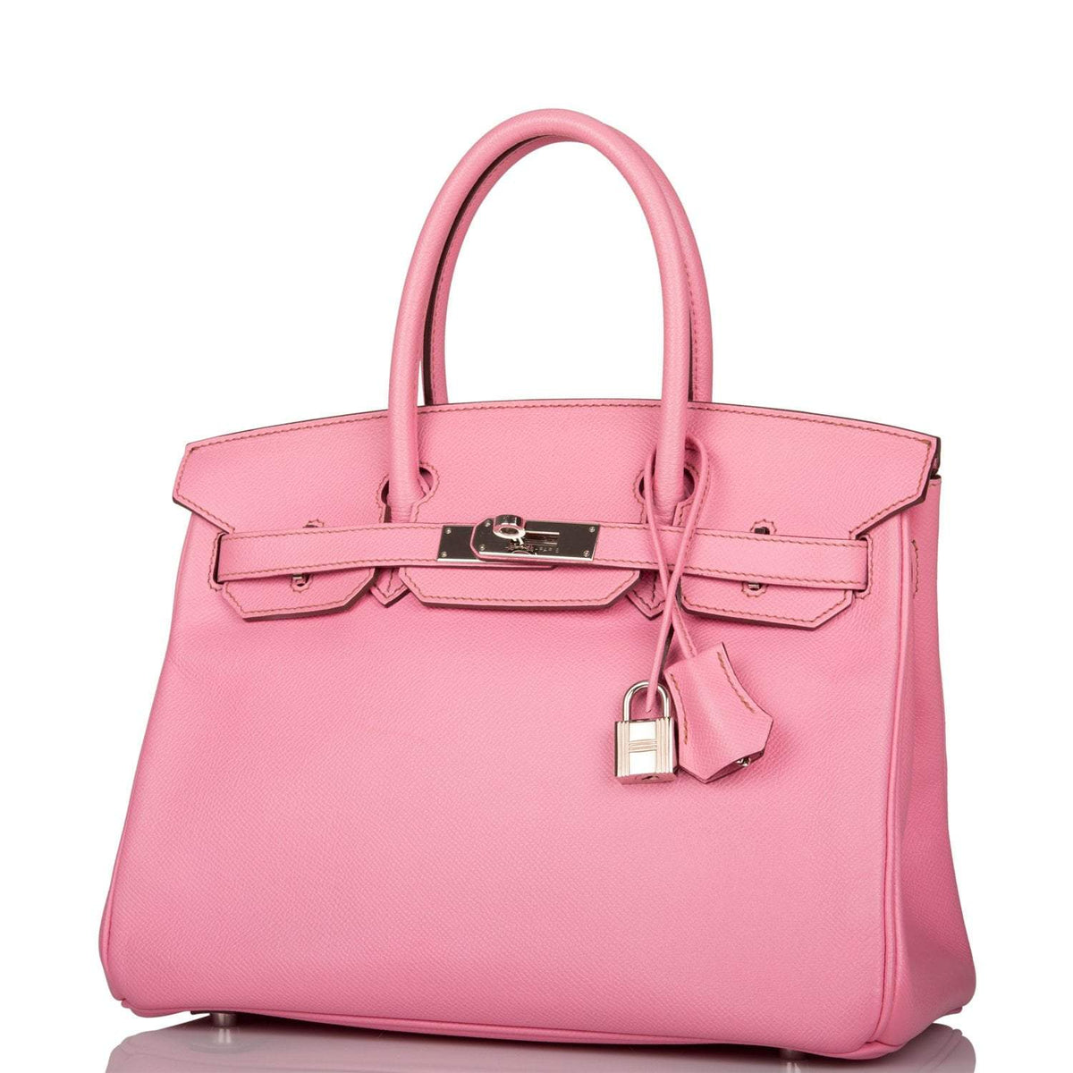 Pre-owned Hermes Birkin 30 Bubblegum 5P Epsom Palladium Hardware