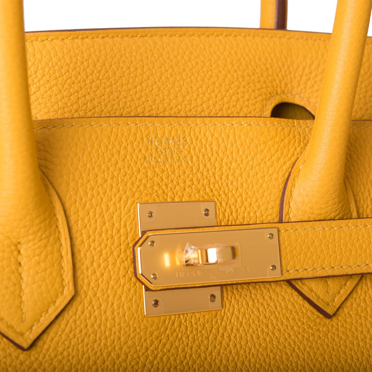 Hermes Jaune Ambre Togo Birkin 30cm Gold Hardware