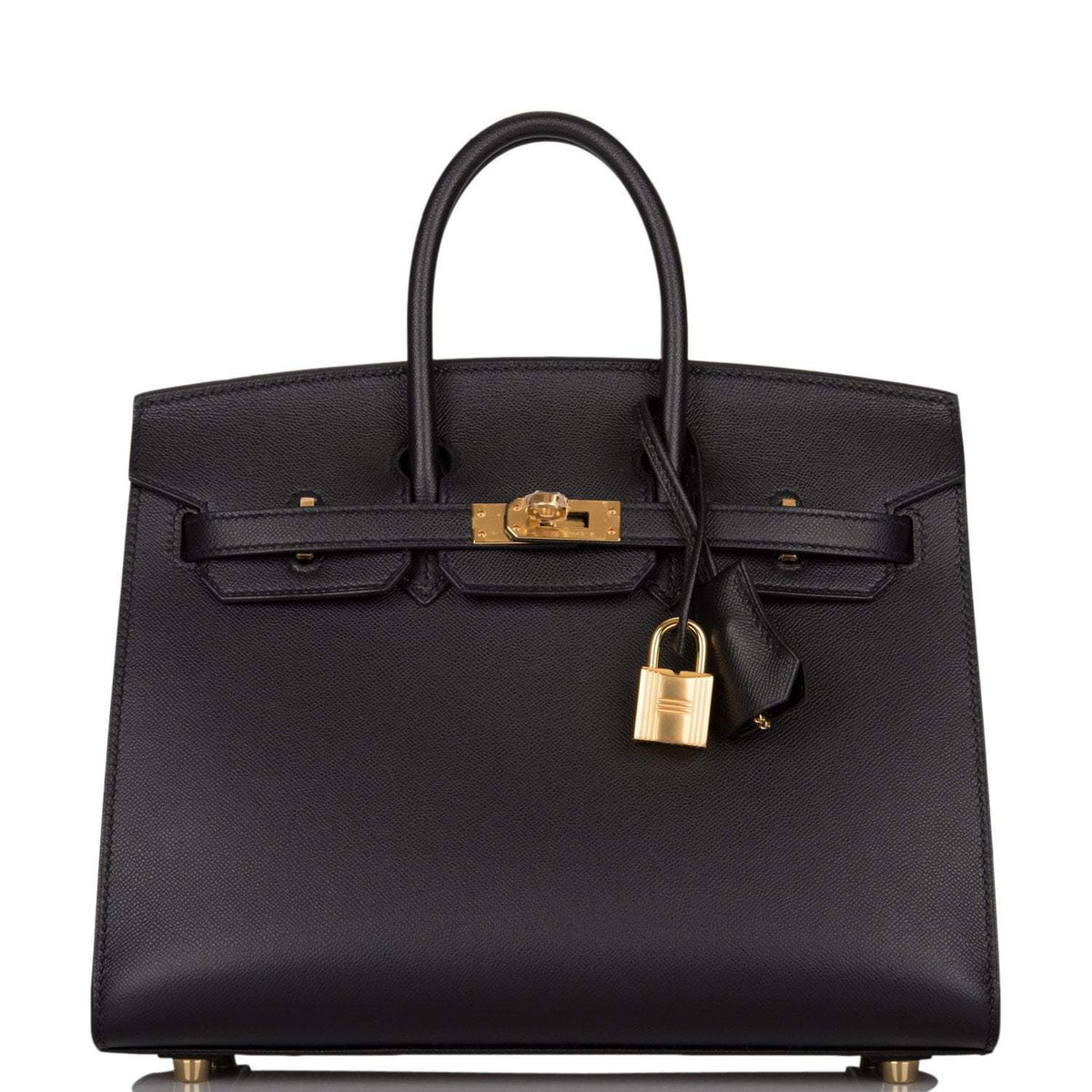Hermes Black Veau Madame Sellier Birkin 25cm Gold Hardware