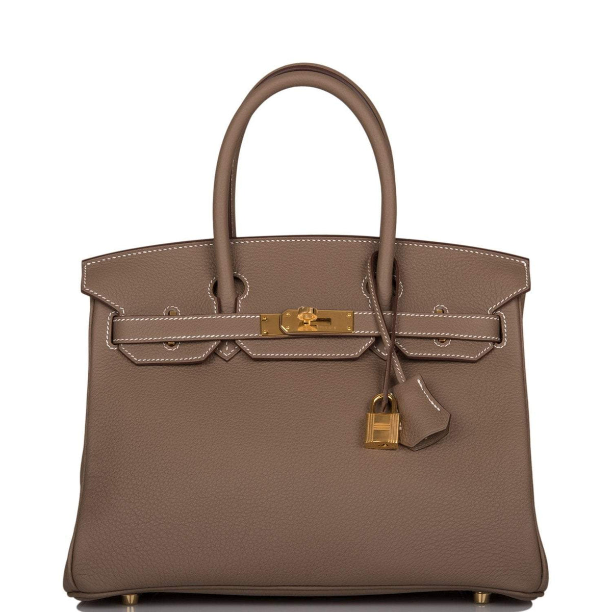 Hermes Etoupe Togo Birkin 30cm Gold Hardware