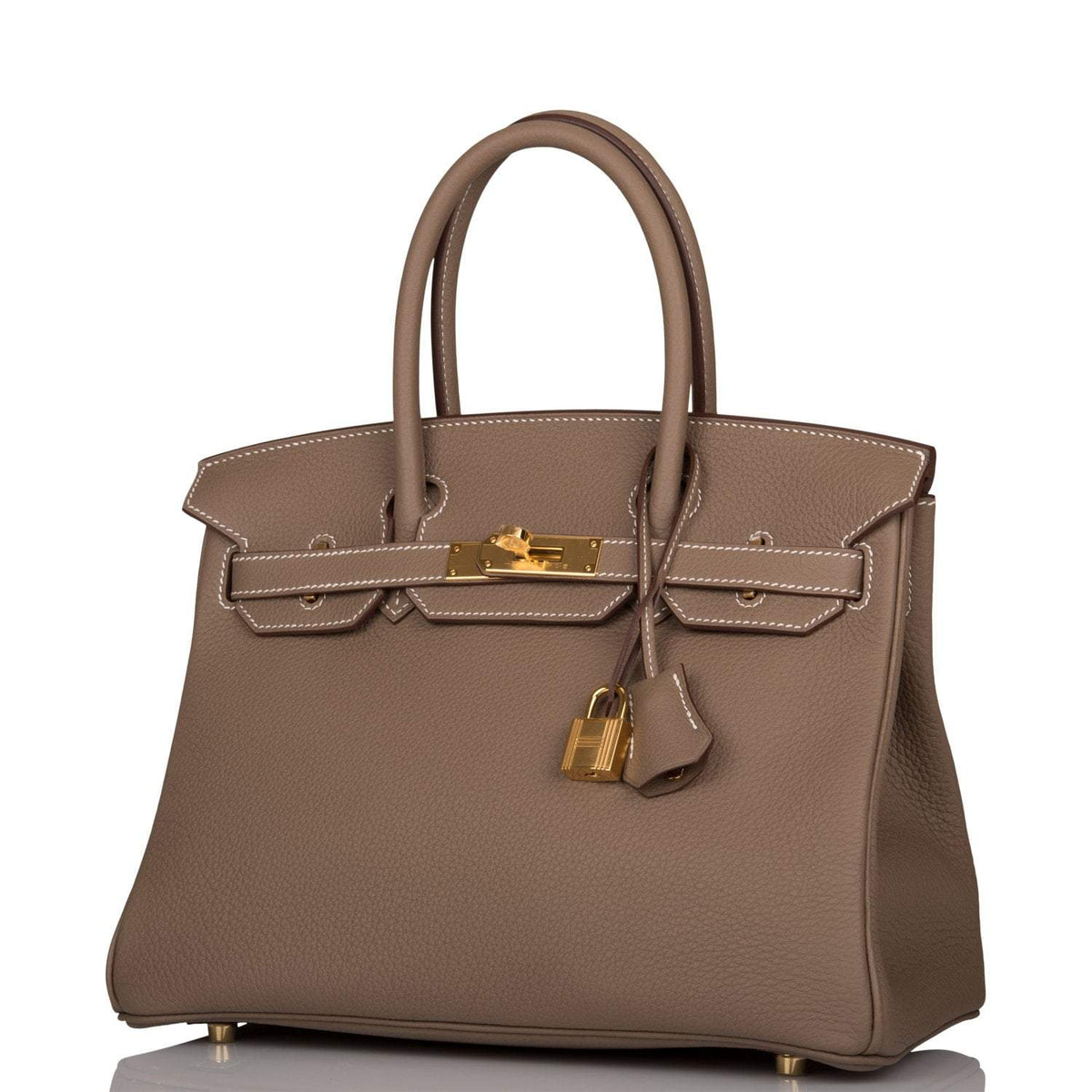 Hermes Etoupe Togo Birkin 30cm Gold Hardware