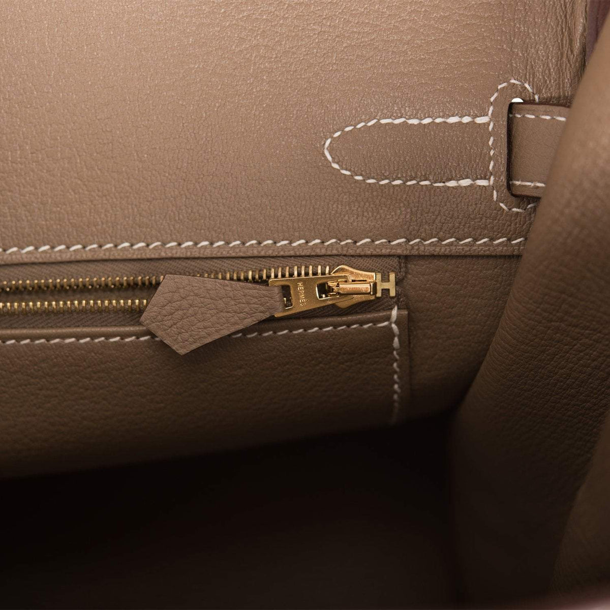 Hermes Etoupe Togo Birkin 30cm Gold Hardware