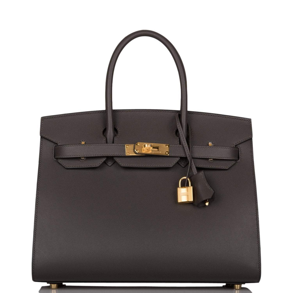 Hermes Graphite Veau Madame Sellier Birkin 30cm Gold Hardware