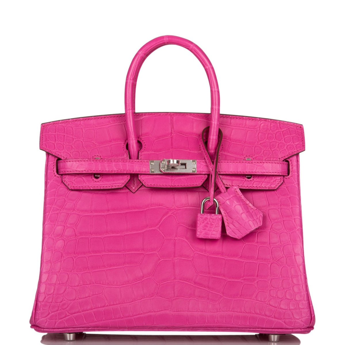 Hermes Birkin 25 Rose Shocking Matte Alligator Palladium Hardware
