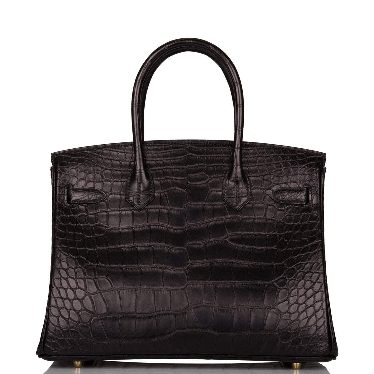 Hermes Birkin 30cm Black Matte Alligator Gold Hardware