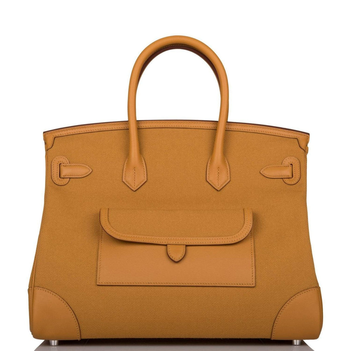 Hermes Birkin 35cm Desert/Sesame Swift and Toile Canvas "Cargo" Palladium Hardware