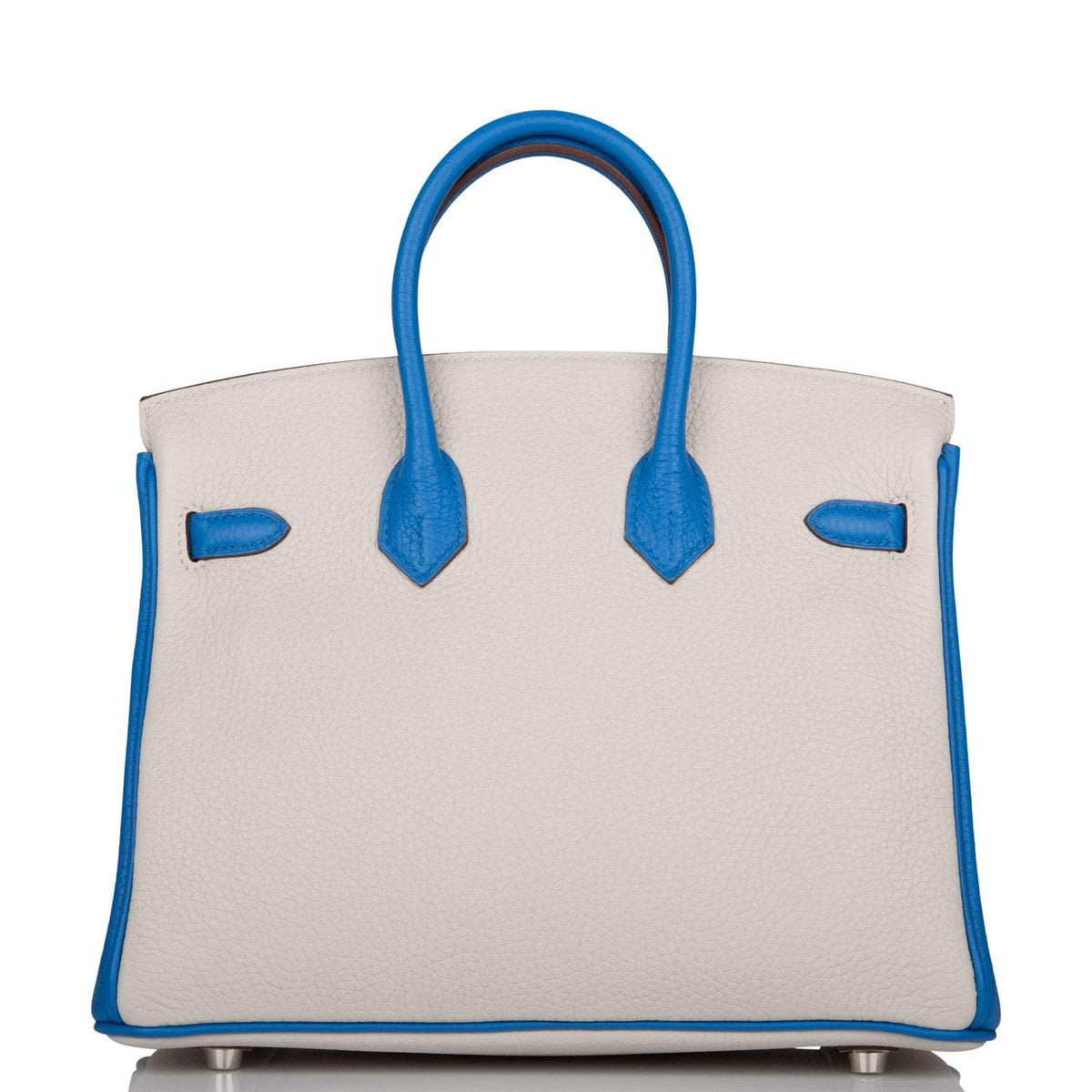 Hermes Birkin 25 Gris Mouette and Mykonos Clemence Brushed Palladium Hardware