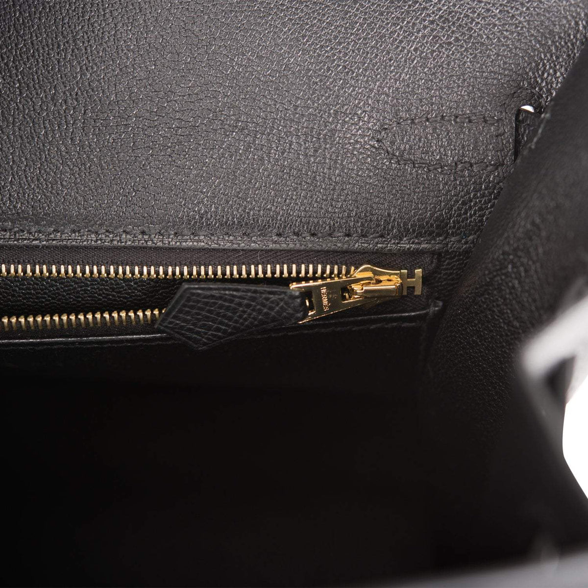 Hermes Birkin Sellier 25 Black Epsom Gold Hardware