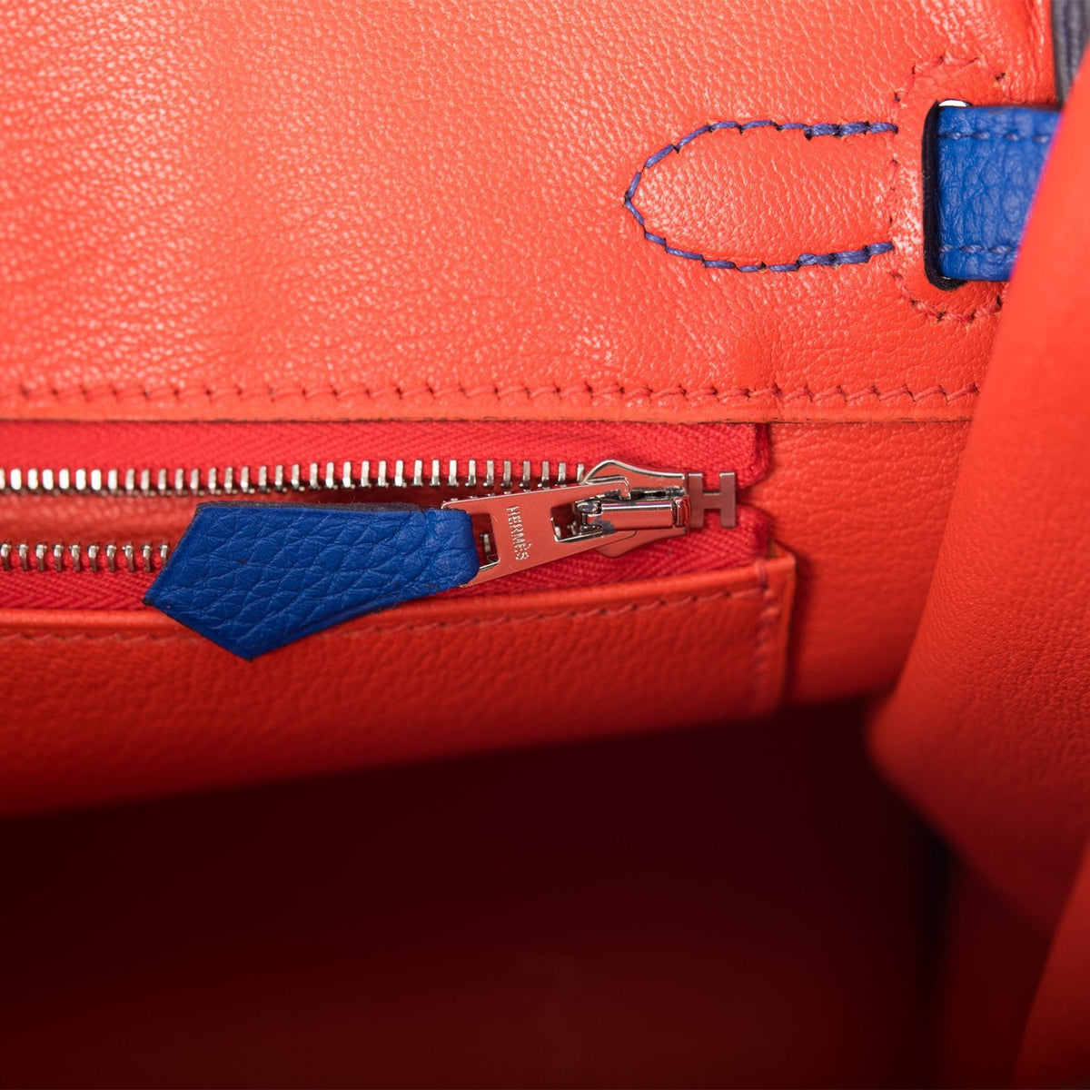 Hermes Birkin 25 Bleu Royal Verso Togo Palladium Hardware