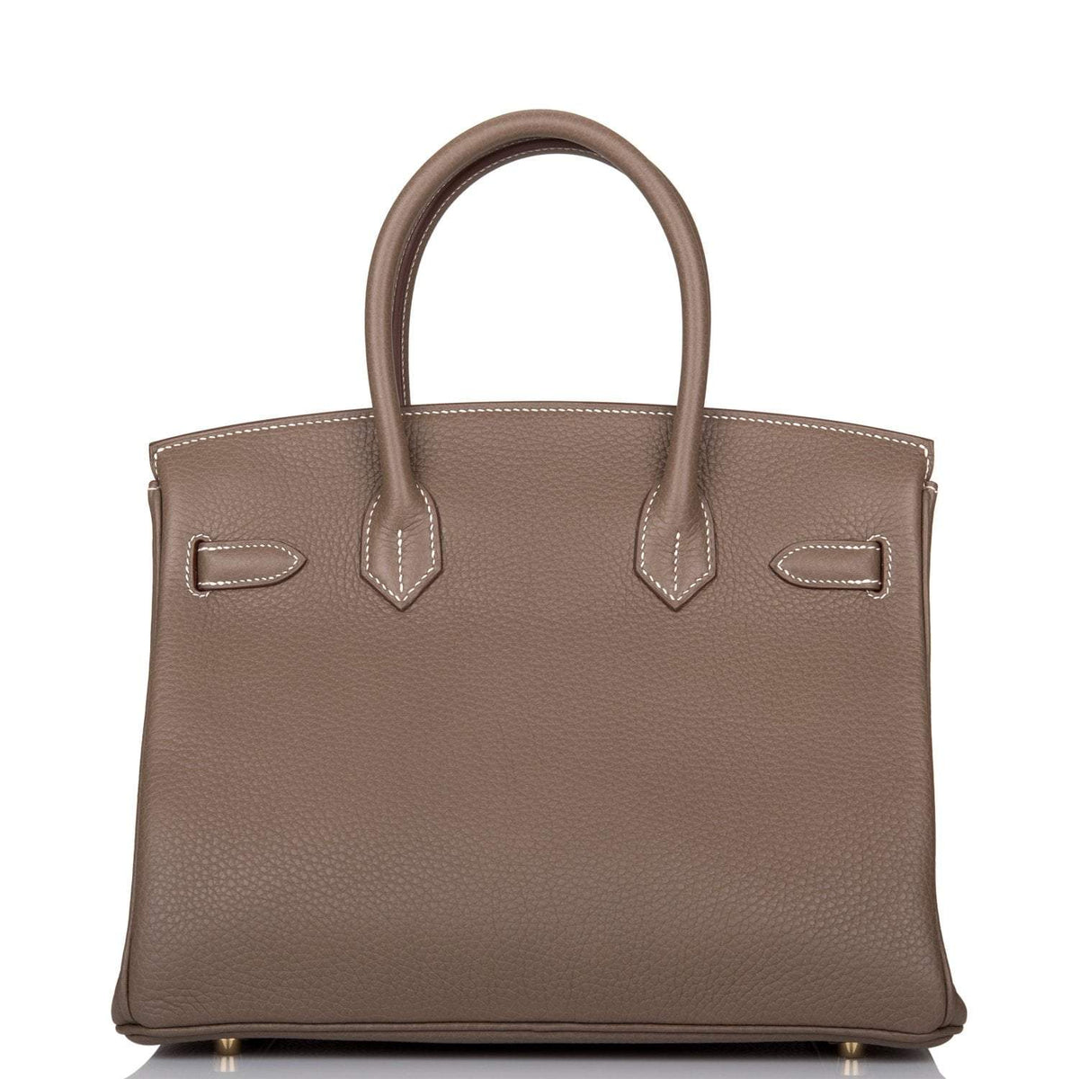 Hermes Etoupe Clemence Birkin 30cm Gold Hardware