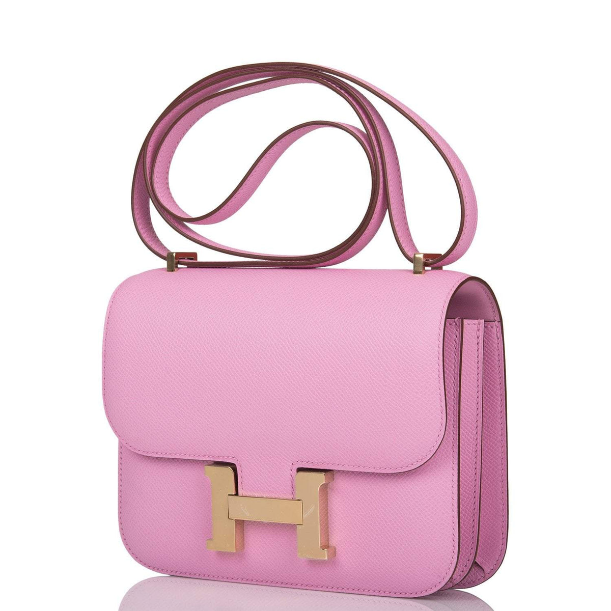 Hermes Mauve Sylvestre Epsom Mini Constance 18cm Permabrass Hardware