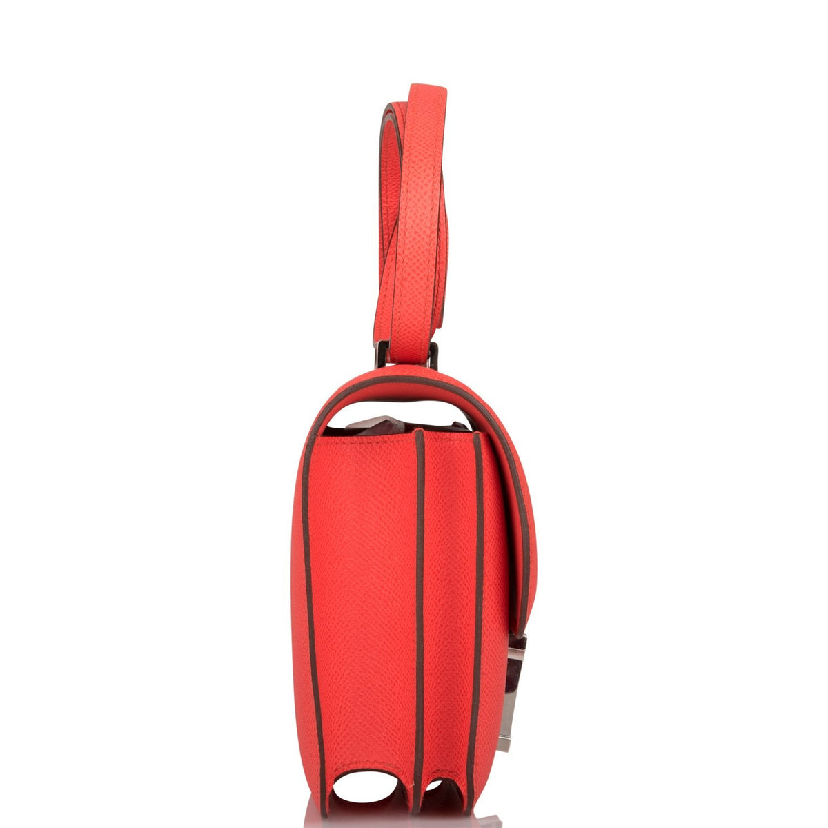 Hermes Rose Enamel Mini Constance 18cm Texas Epsom and Rouge de Coeur Palladium Hardware