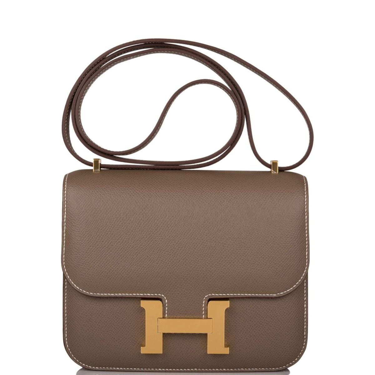 Hermes Etoupe Epsom Mini Constance 18cm Gold Hardware