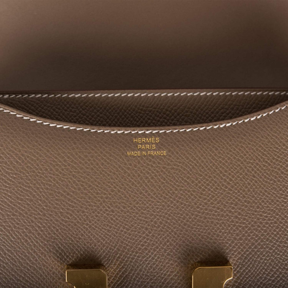Hermes Etoupe Epsom Mini Constance 18cm Gold Hardware