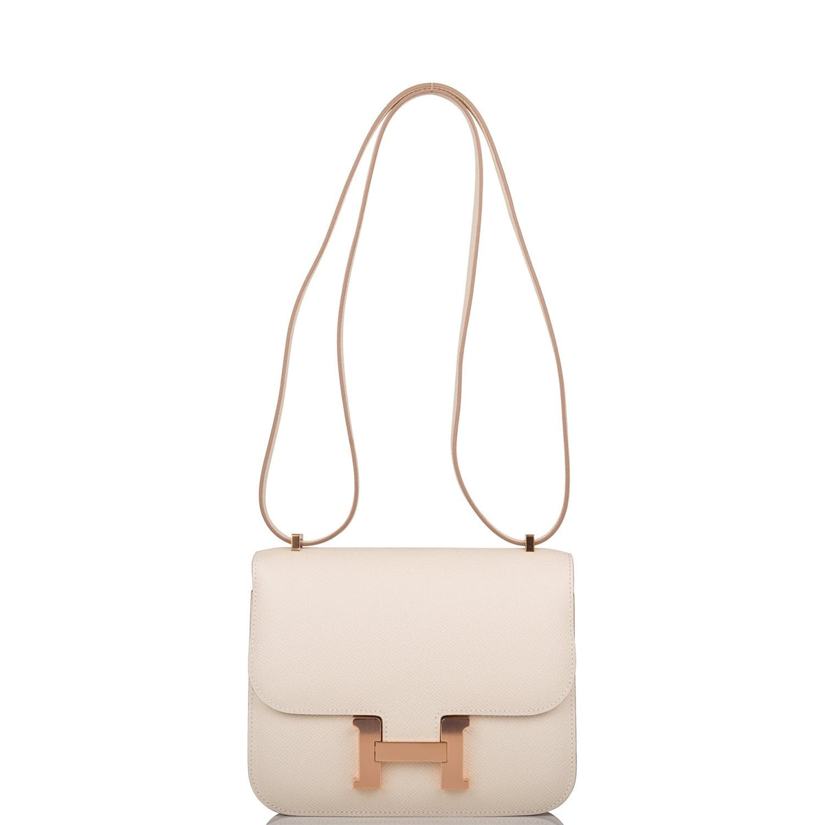Hermes Craie Epsom Mini Constance 18cm Rose Gold Hardware