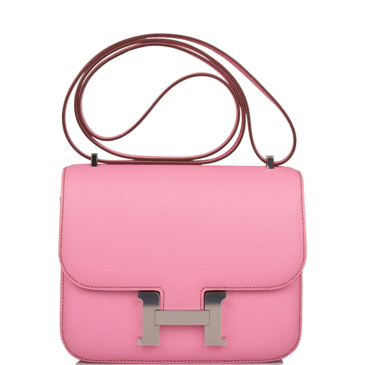 Hermes Mini Constance 18 Bubblegum 5P Epsom Palladium Hardware
