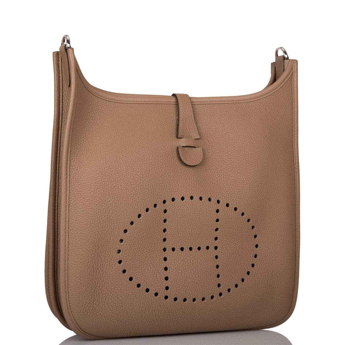 Hermes Beige de Weimar Clemence Evelyne III PM Bag Palladium Hardware