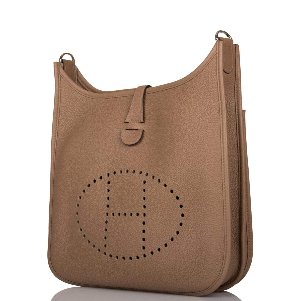 Hermes Beige de Weimar Clemence Evelyne III PM Bag Palladium Hardware
