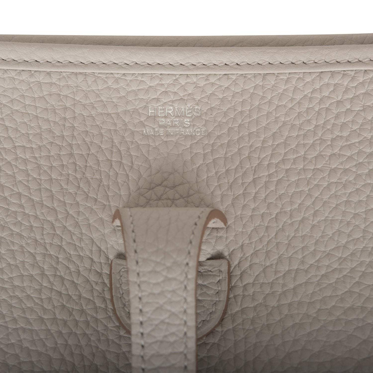 Hermes Gris Perle Clemence Evelyne III PM Bag Palladium Hardware