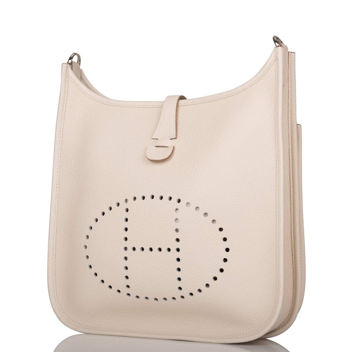 Hermes Craie Clemence Evelyne III PM Bag Palladium Hardware