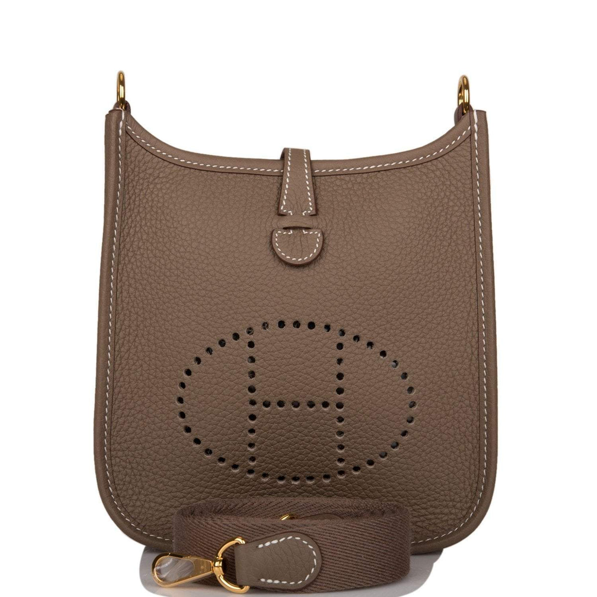Hermes Evelyne TPM Etoupe Clemence Bag Gold Hardware
