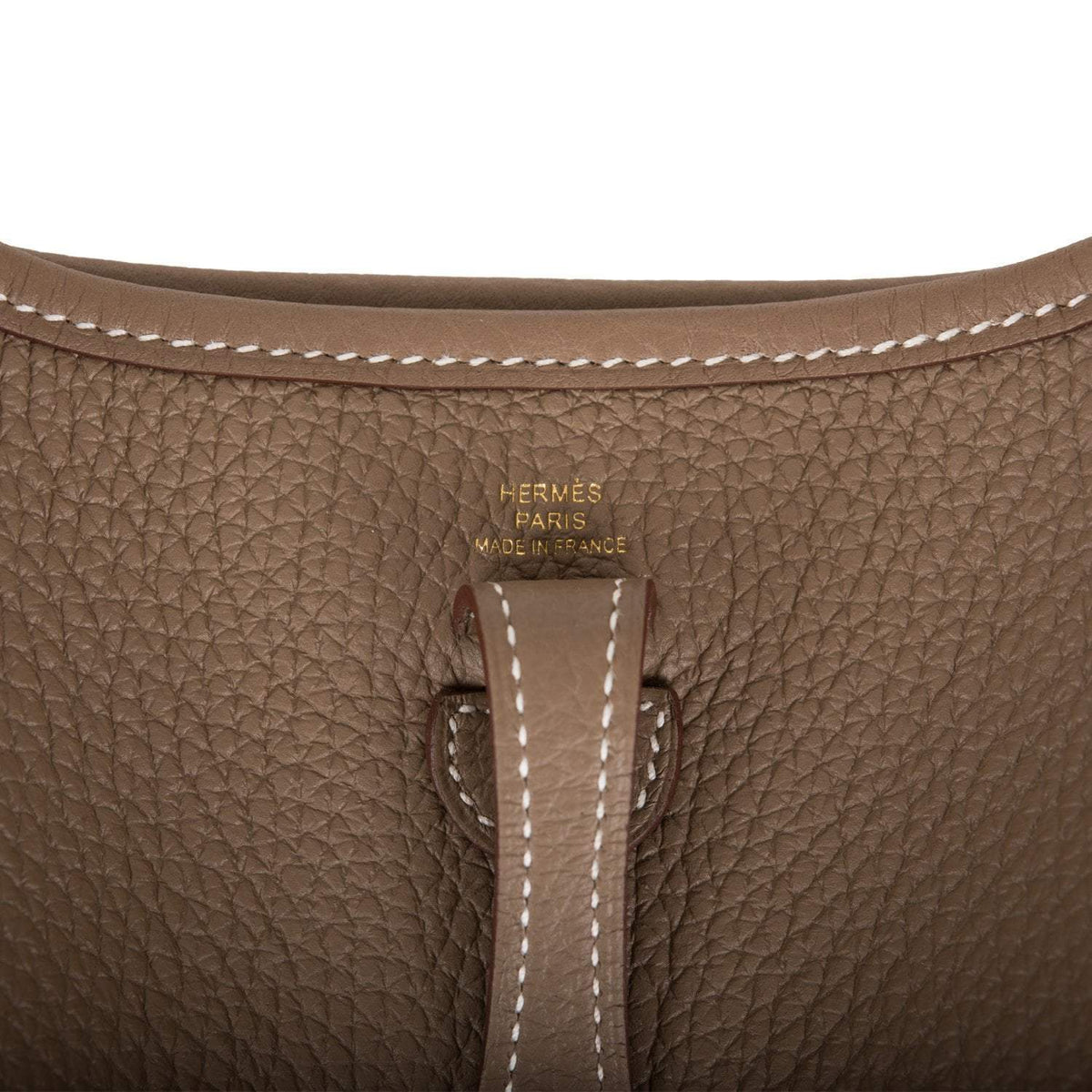 Hermes Evelyne TPM Etoupe Clemence Bag Gold Hardware