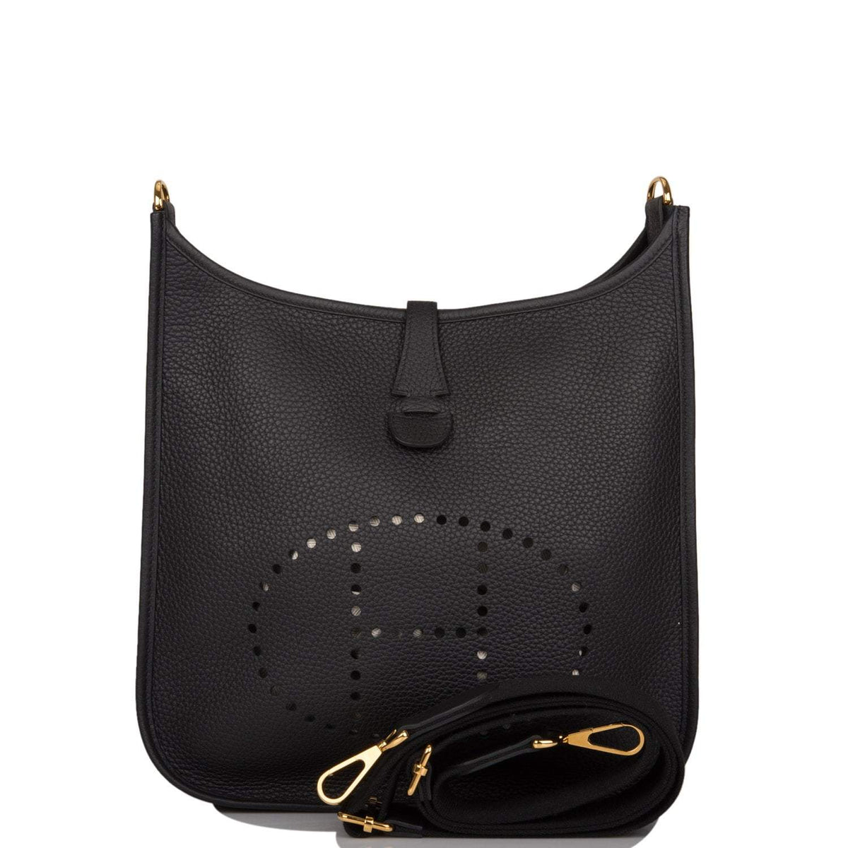 Hermes Evelyne III PM Black Clemence Gold Hardware