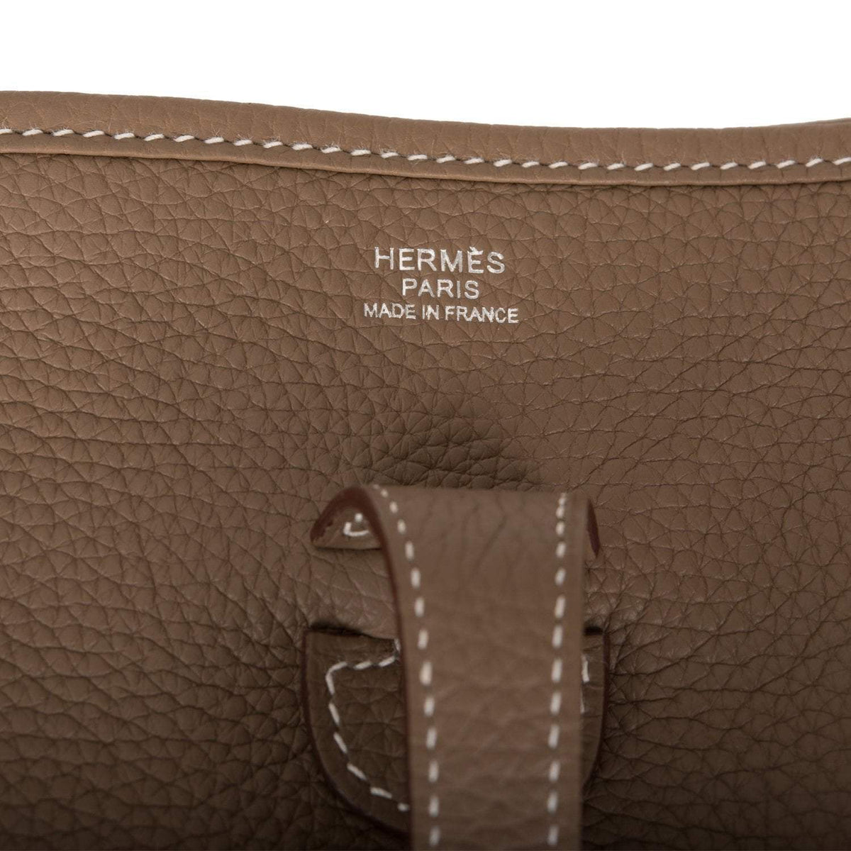 Hermes Evelyne III PM Etoupe Clemence Palladium Hardware