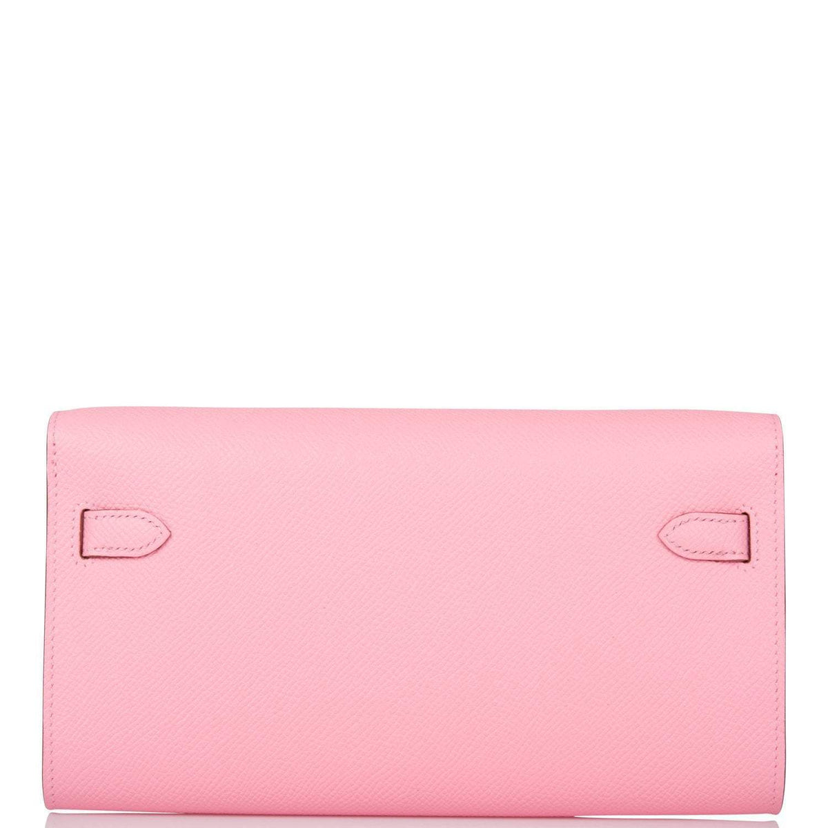Hermes Rose Confetti Epsom Kelly Wallet To Go Palladium Hardware