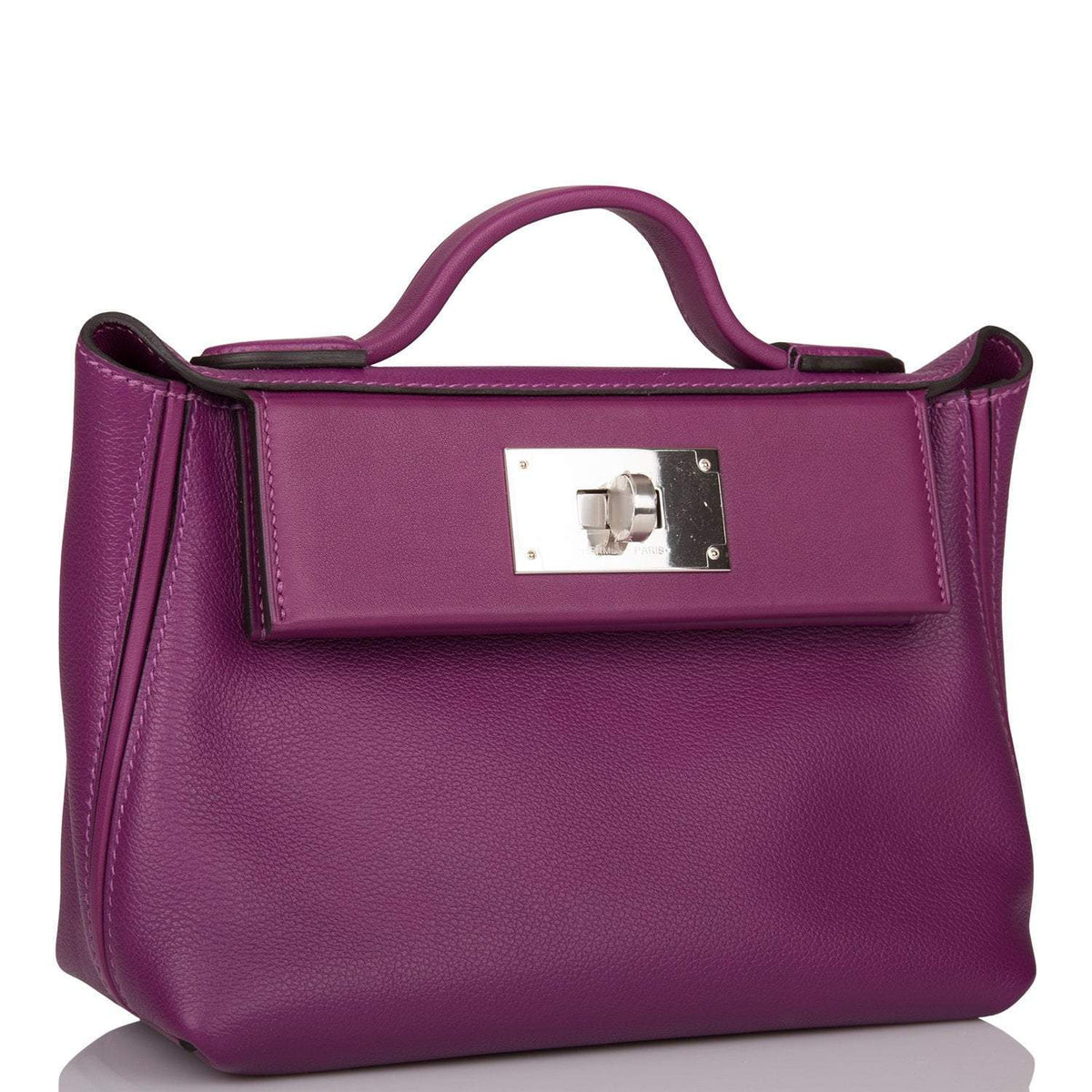 Hermes Anemone Evercolor and Swift Mini 24/24 Bag Palladium Hardware