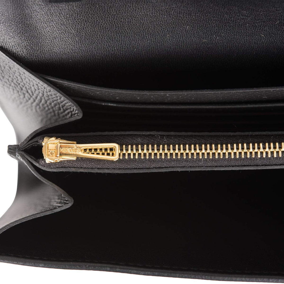 Hermes Black Epsom Constance Wallet To Go Gold Hardware