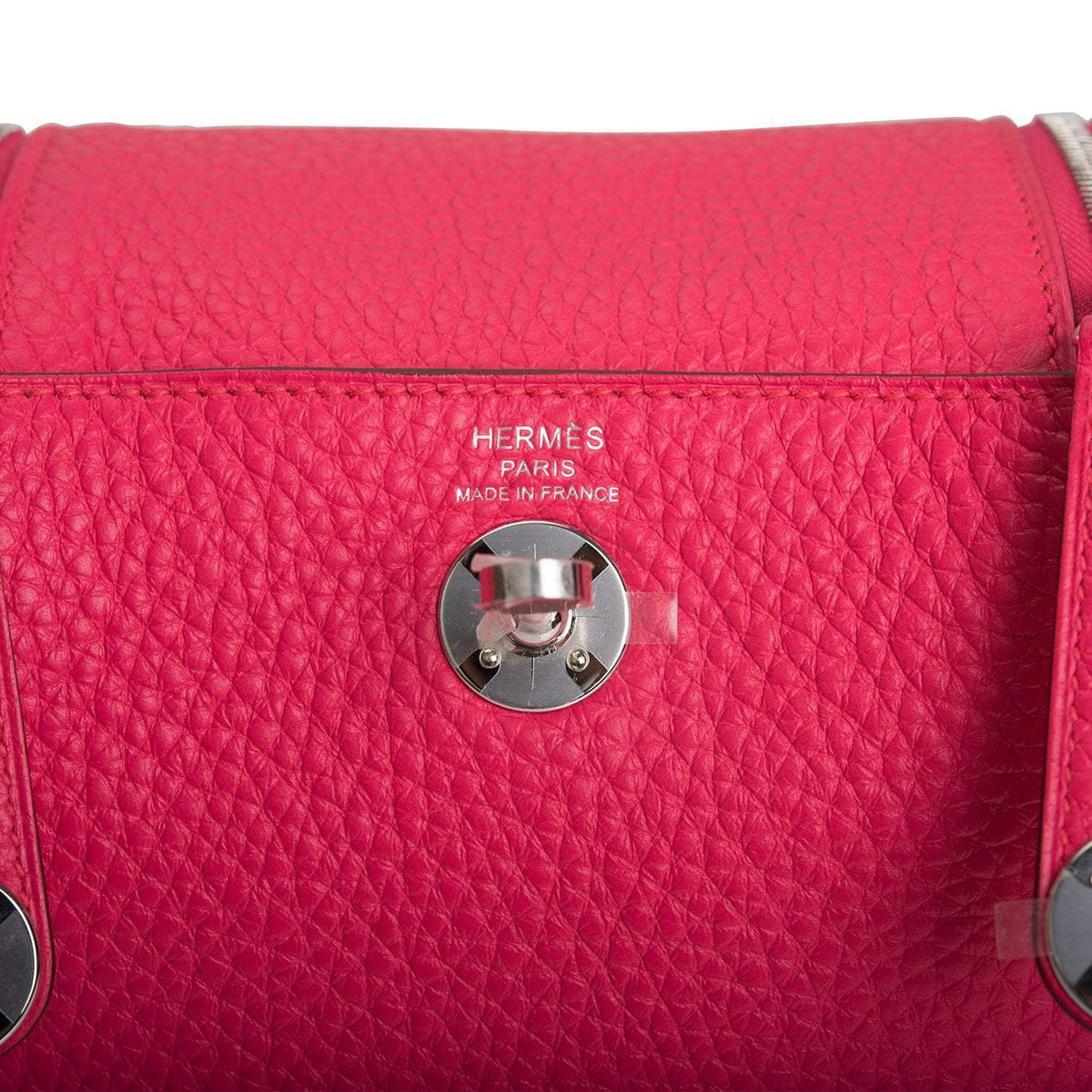 Hermes Rose Extreme Clemence Mini Lindy Palladium Hardware