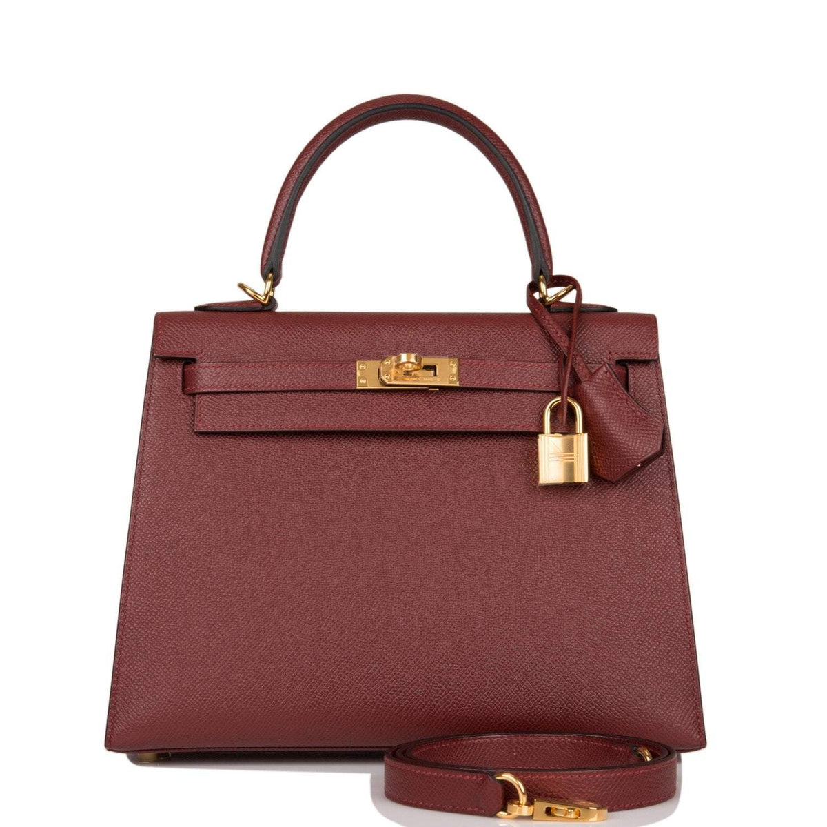 Hermes Kelly Sellier 25cm Rouge H Epsom Gold Hardware