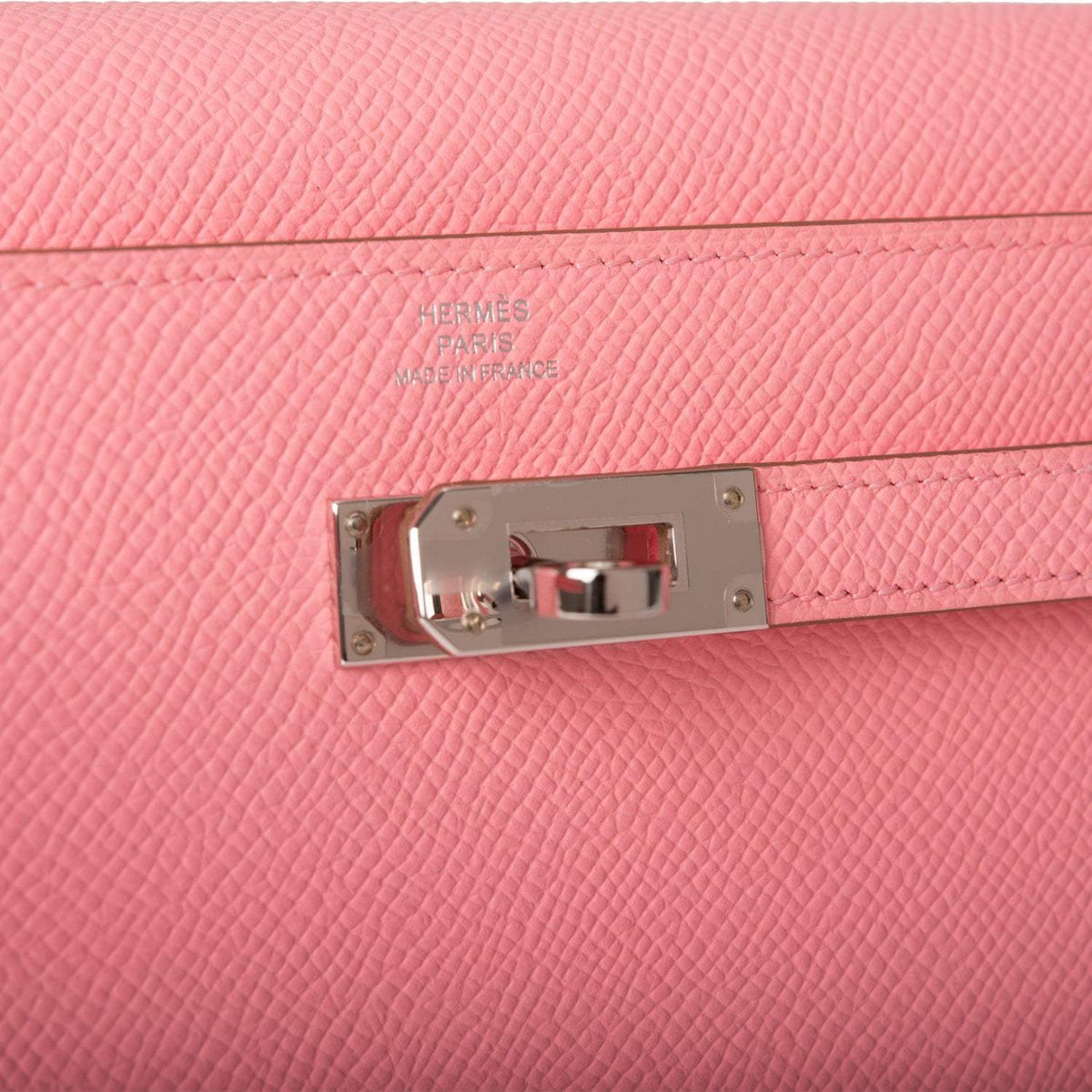 Hermes Kelly Wallet To Go Rose Confetti Epsom Palladium Hardware