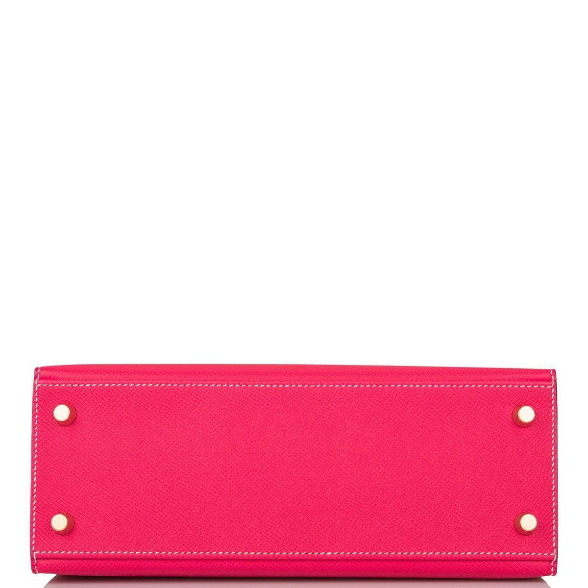 Hermes Kelly 25cm Bi-Color Rose Extreme and Craie Epsom Sellier Permabrass Hardware