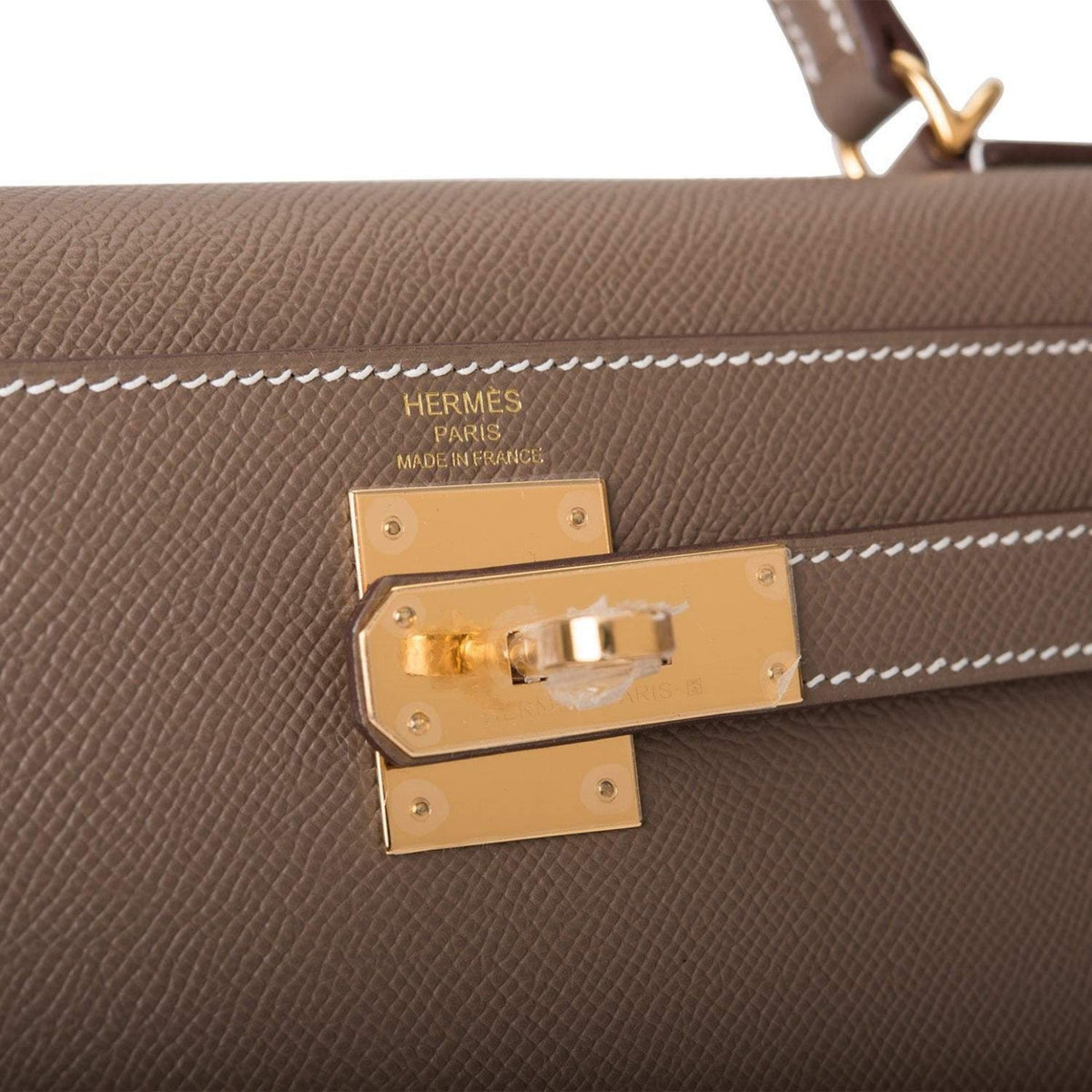 Hermes Etoupe Epsom Sellier Kelly 28cm Gold Hardware