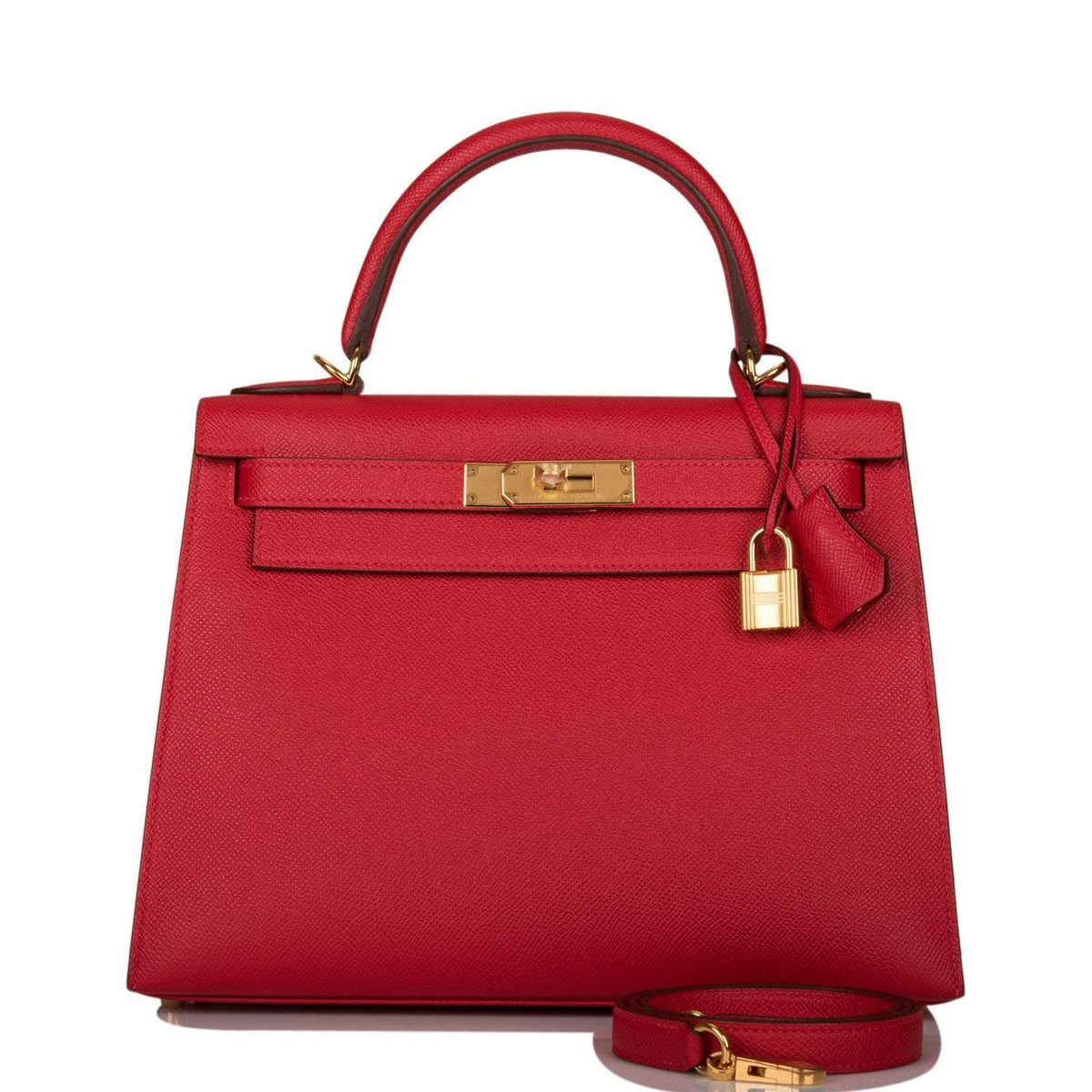 Hermes Rouge Casaque Epsom Sellier Kelly 28cm Gold Hardware