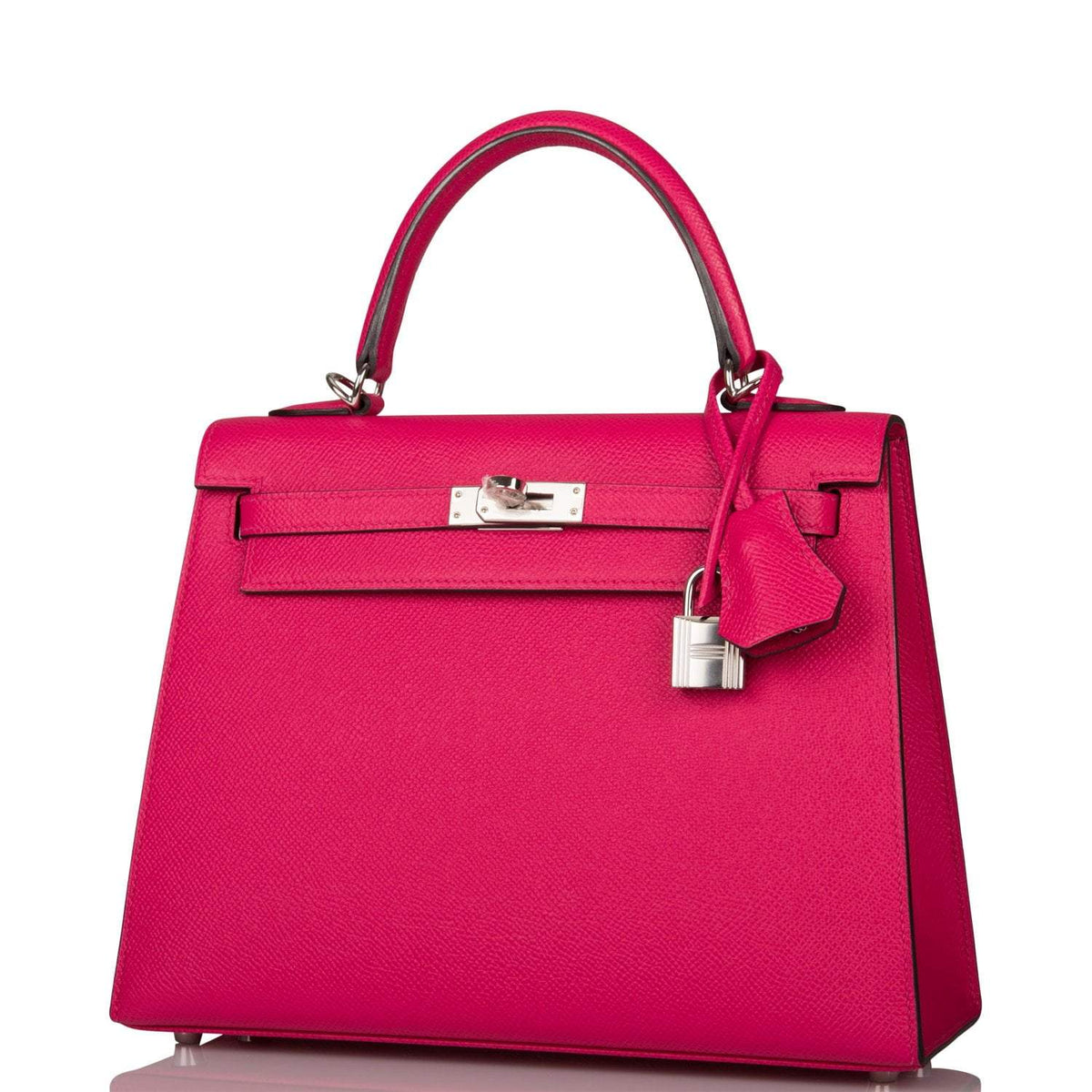 Hermes Rose Mexico Epsom Sellier Kelly 25cm Palladium Hardware