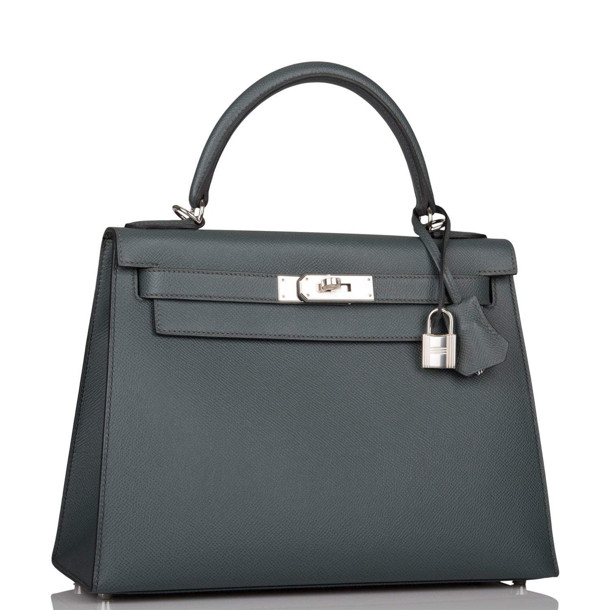 Hermes Bleu Orage Epsom Sellier Kelly 28cm Palladium Hardware