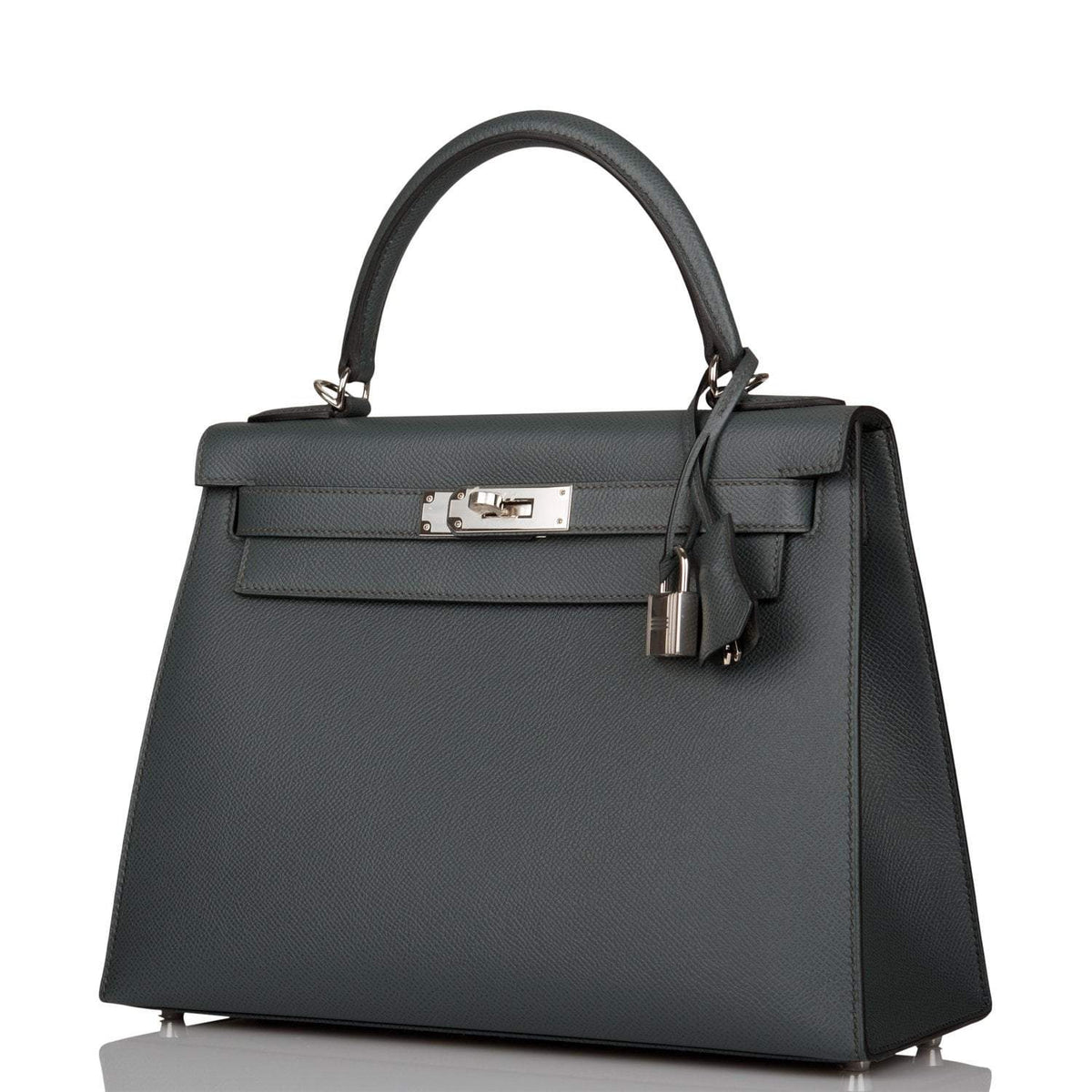 Hermes Bleu Orage Epsom Sellier Kelly 28cm Palladium Hardware
